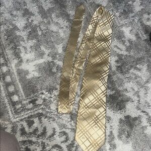 Burberry Gold Checkered Men's Tie